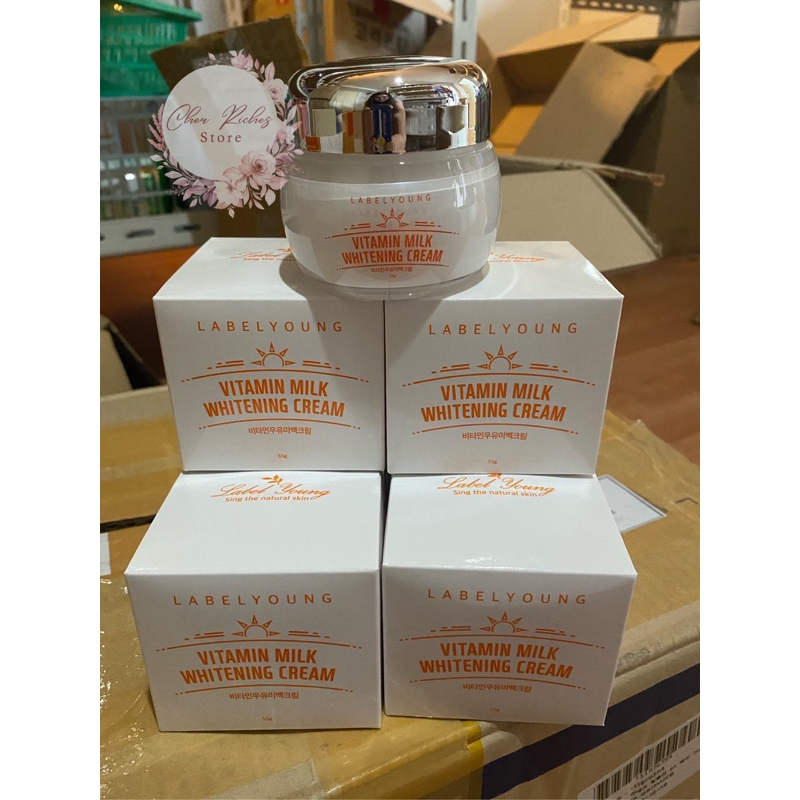 พร้อมส่ง ครีมหน้าสด LABELYOUNG Vitamin Milk Whitening Cream 55 g.
