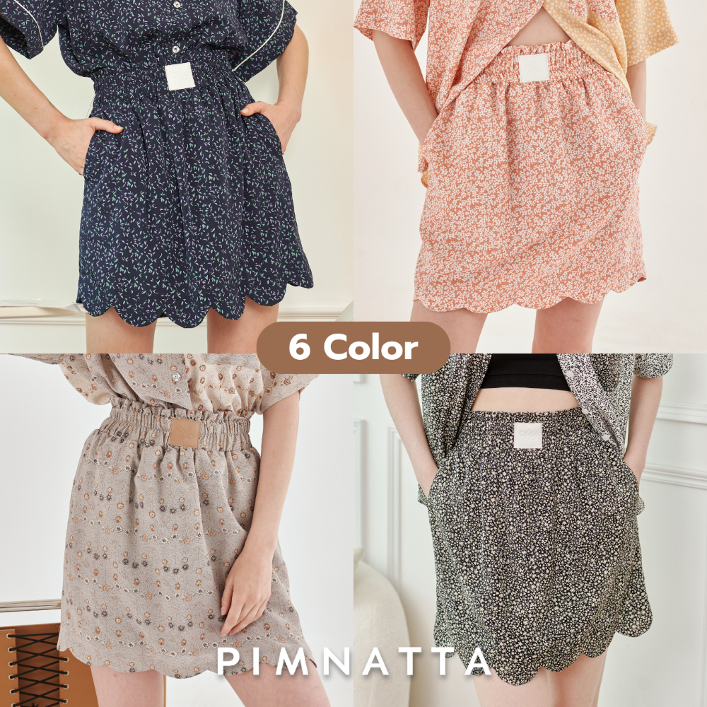 PIMNATTA Maiden Skirt (Limited Fabric) กระโปรงผ้าพิมพ์ลาย เอวยางยืด ใส่สบายไม่ร้อน ไม่ยับง่าย