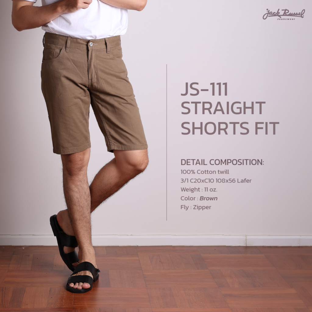 กางเกงขาสั้นผู้ชาย Jack Russel - Klassik JS-111 Slim Fit Dark Blue / Brown / Ovaltine / Olive Green / Cement