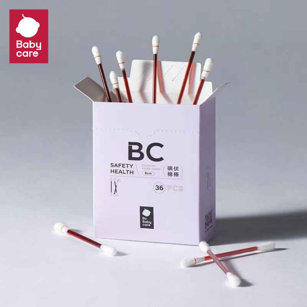 Babycare Povidone-Iodine Swabs สำลีก้านโพวิโดน-ไอโอดีน(เบตาดีน)  สำลีก้านฆ่าเชื้อ แบบใช้แล้วทิ้ง | B