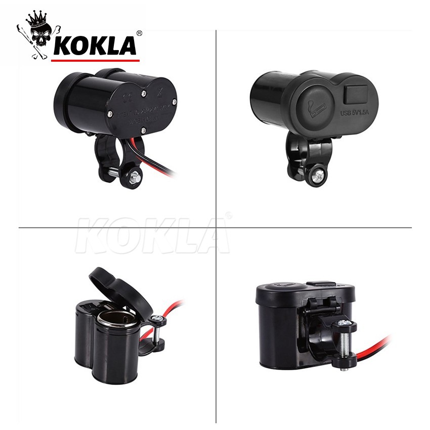 kokla Charger ที่ชาร์จโทรศัพท์ 1ชิ้น สำหรับรถจักรยานยนต์ กันน้ำ มีฟิวส์ตัดไฟ ติดมอไซค์ Bigbike ATV  #006 - รูปที่ 5