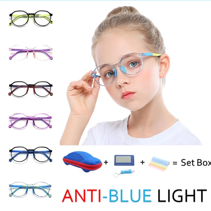 เเว่นตากรองแสงเด็ก เเว่นตาเด็ก เเว่นถนอมสายตา แว่นตา แว่นตากรองแสง สีฟ้า จากจอคอมหรือมือถือ Anti Blue Light Glasses