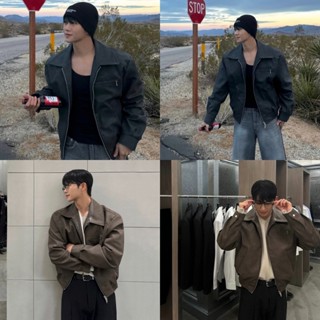 แจ็คเก็ตหนัง มีซิปกระเป๋า ปลายจั๊ม รุ่นหนา สไตล์เกาหลี J107