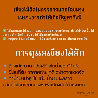 CHITA HOUSE เขียงไม้สักทอง ไม่ขึ้นรา่ ไม่เคลือบสารเคมี (ราคาต่อ 1 ชิ้น ) สินค้า OTOP ของไทย