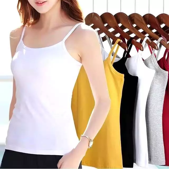 เสื้อสายเดี่ยว เต็มตัว (ผ้าคอตตอน) เสื้อสายเดี่ยวใส่สบาย ผ้ายืด ไม่ร้อน