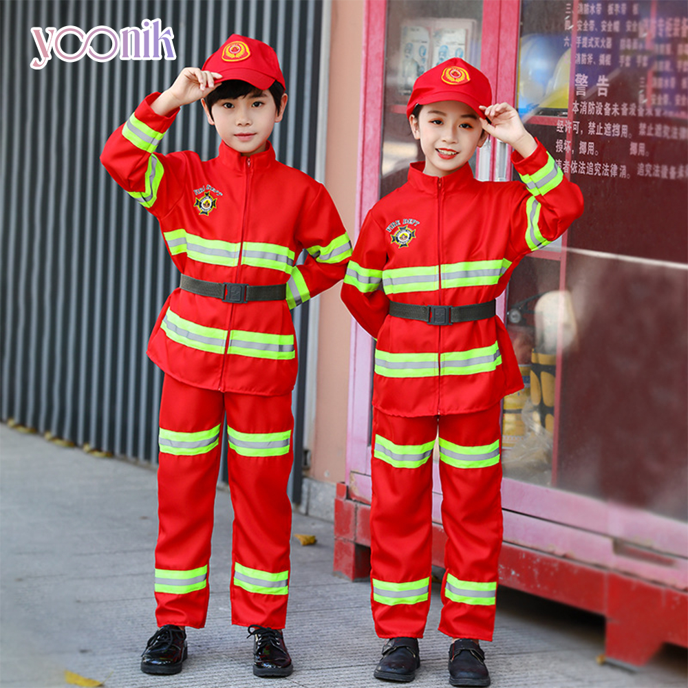 ชุดนักดับเพลิงเด็ก (หมวกแก๊ป+เข็มขัด) ใส่สบาย ระบายอากาศได้ดี เหมาะสำหรับเด็กทุกเพศ