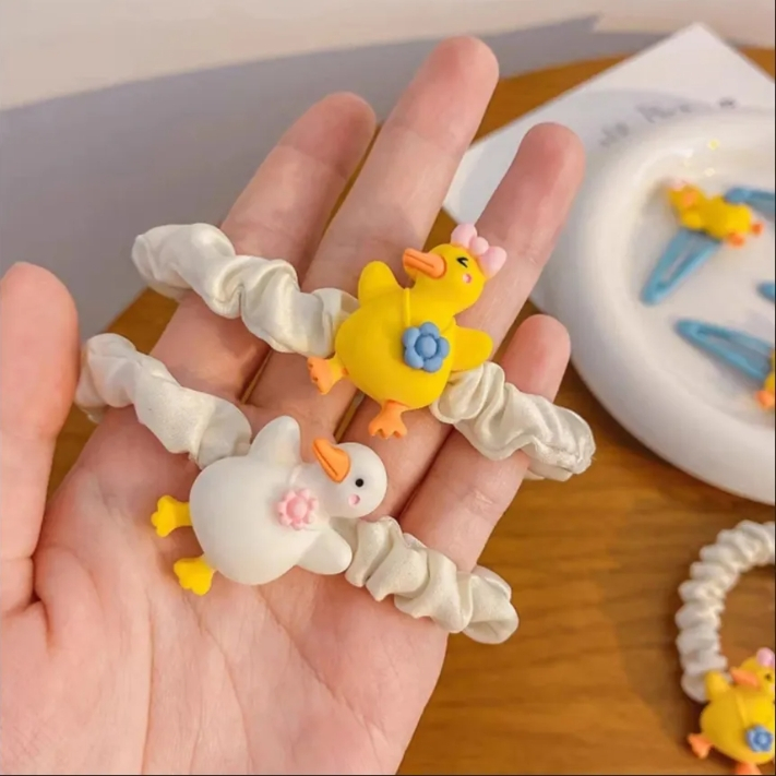 ยางรัดผมลายเป็ด เชือกมัดผม ผ้าซาติน ไม่กินผม น่ารัก แฟชชั่น ผู้หญิง เด็กผู้หญิง สไตล์เกาหลี พร้อมส่ง