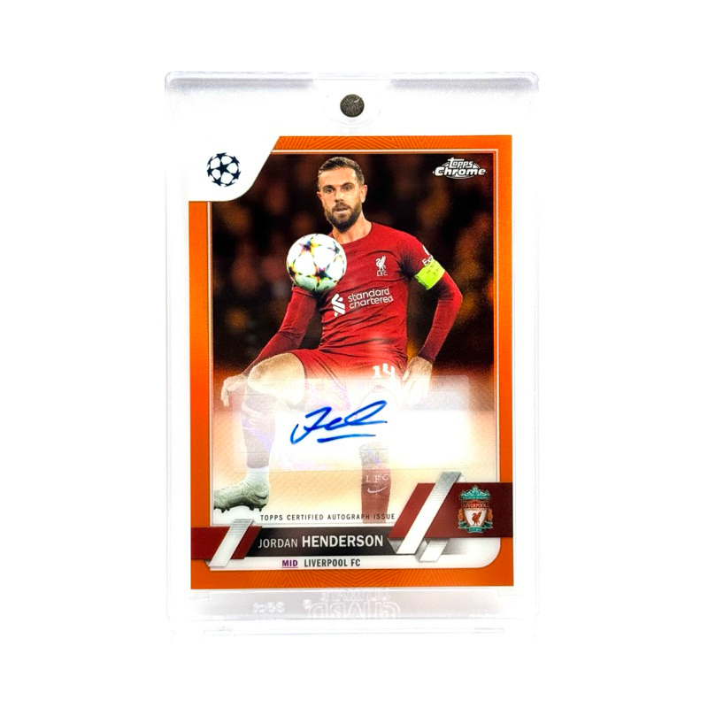 Topps Chrome UCC 22/23 Jordan Henderson Liverpool FC /25 Chrome Autograph Orange Refractors