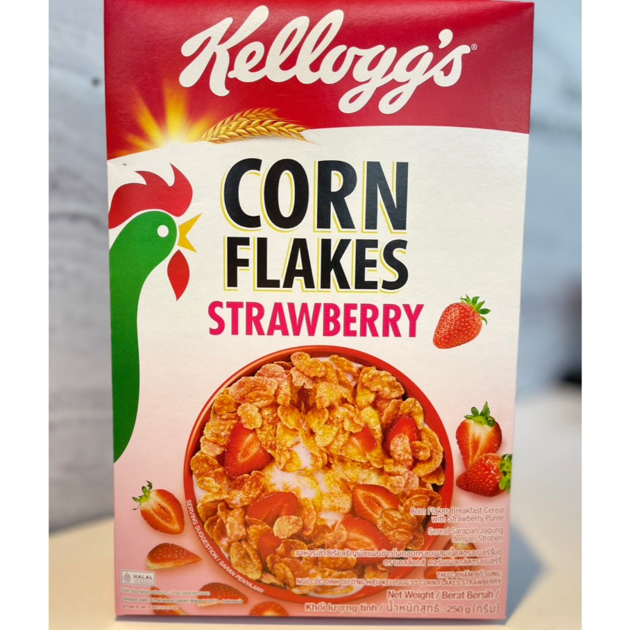 Kellogg's CORNFLAKES STRAWBERRY อาหารเช้าซีเรียลรสสตรอเบอร์รี่ ปริมาณ 250 กรัม
