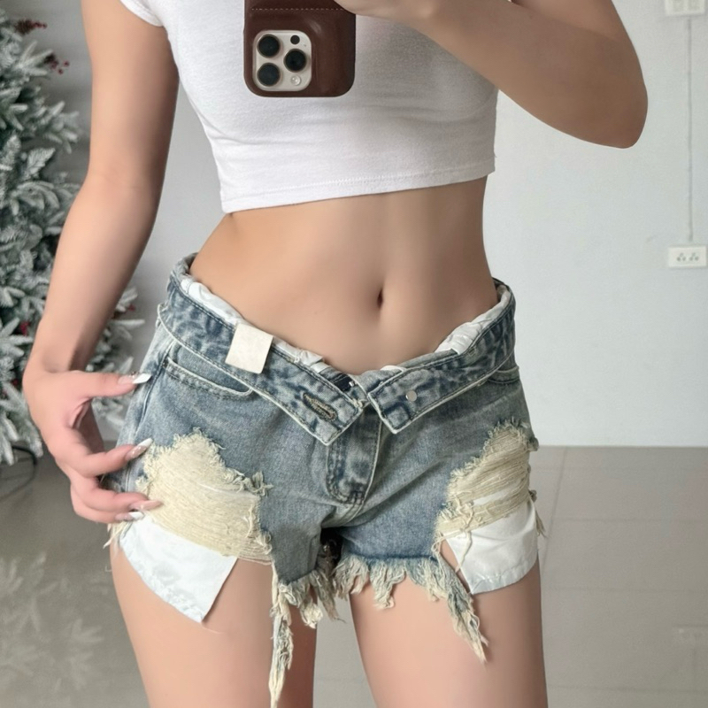 ANGELS.FAV♥︎ | ยีนส์ขาสั้นสีสนิม Short jeans 🏝️🌤️🐚