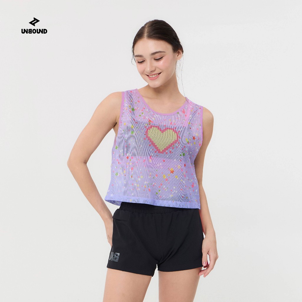 UNBOUND ASTRO CAMO PLUTO'S HEART TANK TOP เสื้อกล้ามวิ่ง ผ้าตาข่ายรูปหัวใจ ลายคาโม่ คลุมสปอร์ตบรา ทร