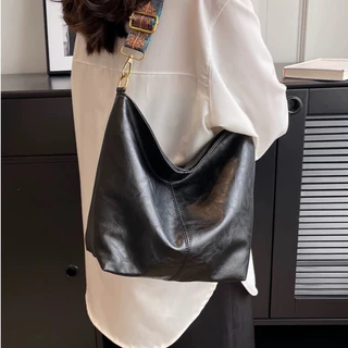 Fashion กระเป๋าสะพายข้าง หนัง PU ทรงTOTE ไม่มีลาย แฟชั่น สไตล์เกาหลี B-901