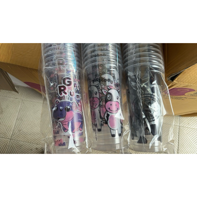แก้วพิมพ์ลายวัว/มูมู/แมว ขนาด22ออนปาก90 (50ใบ)ขายดีมากกกกแม่ น่ารักกกสไตล์น้อนวัว