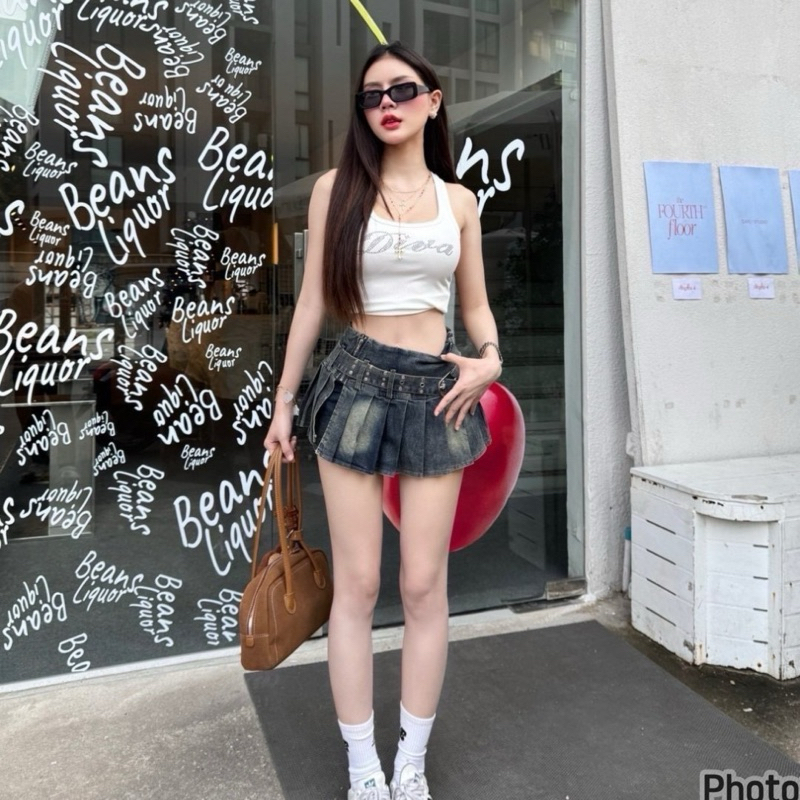 กระโปรง 👉 W-6770👈 กระโปรงยีนส์