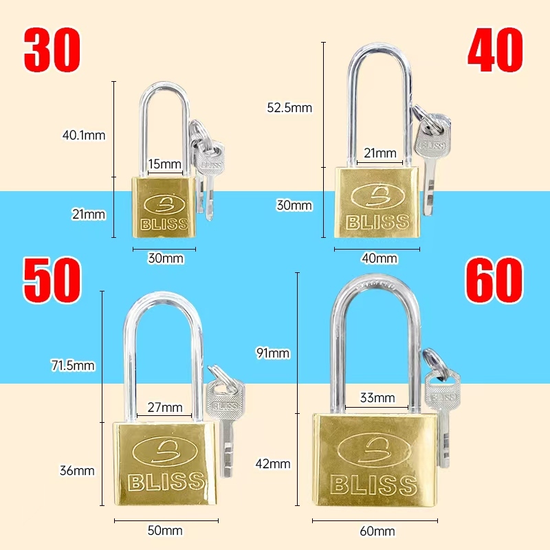 BLISS ชุดแม่กุญแจล็อคประตู พร้อมกุญแจ 3 ดอก ปลอดภัยสองเท่า มีครบทุกขนาด - รูปที่ 5