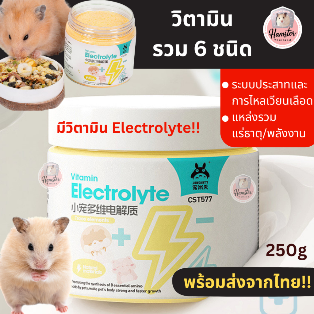 [Hamsterthailand] Jonsanty Vitamin Electrolyte วิตามิน 6 ชนิด อาหารเสริม อาหารแฮมสเตอร์ ขนมแฮมสเตอร์