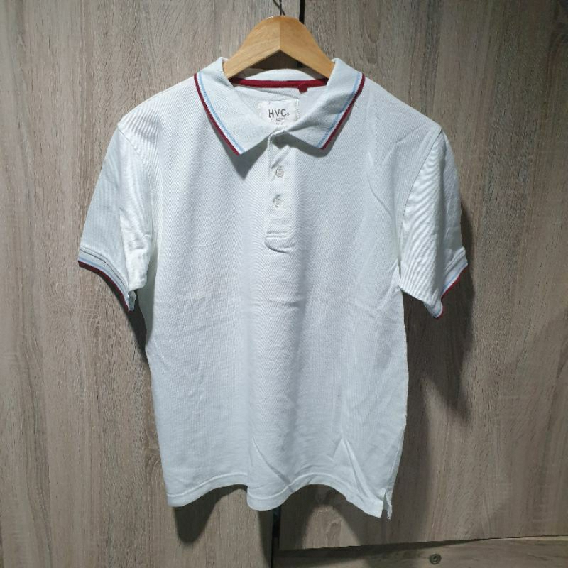 เสื้อคอปก HVC สีขาว ของแท้มือสอง
