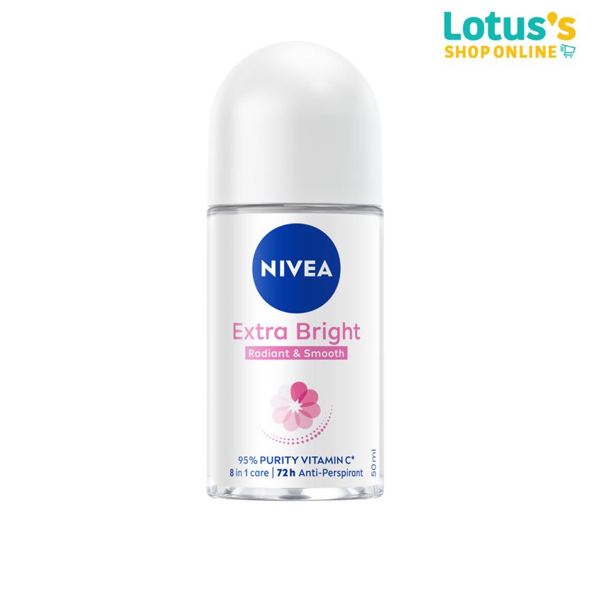 นีเวีย เอ็กซ์ตร้า ไบรท์เทนนิ่ง 8 ซูเปอร์ ฟู้ด โรลออน 50 มล. NIVEA EXTRA BRIGHTENING 8 SUPER FOOD ROLL ON 50 ML.