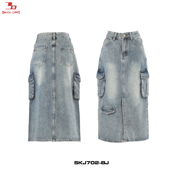 BUCKOFF :รุ่น SKJ-702 SKIRT กระโปรง กระโปรงยาว กระโปรงยีนส์