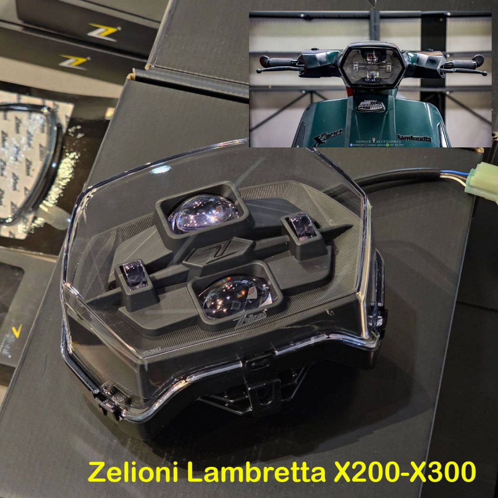 Zelioni ไฟหน้าแต่ง สำหรับ Lambretta X300.