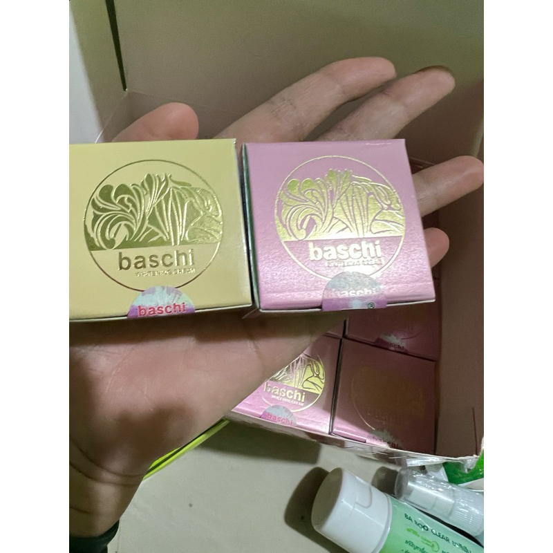 ครีมบาชิ Baschi 5กรัม กลางวัน และกลางคืน (Day + Night )ซื้อคู่สบู่สุดคุ้มจะ