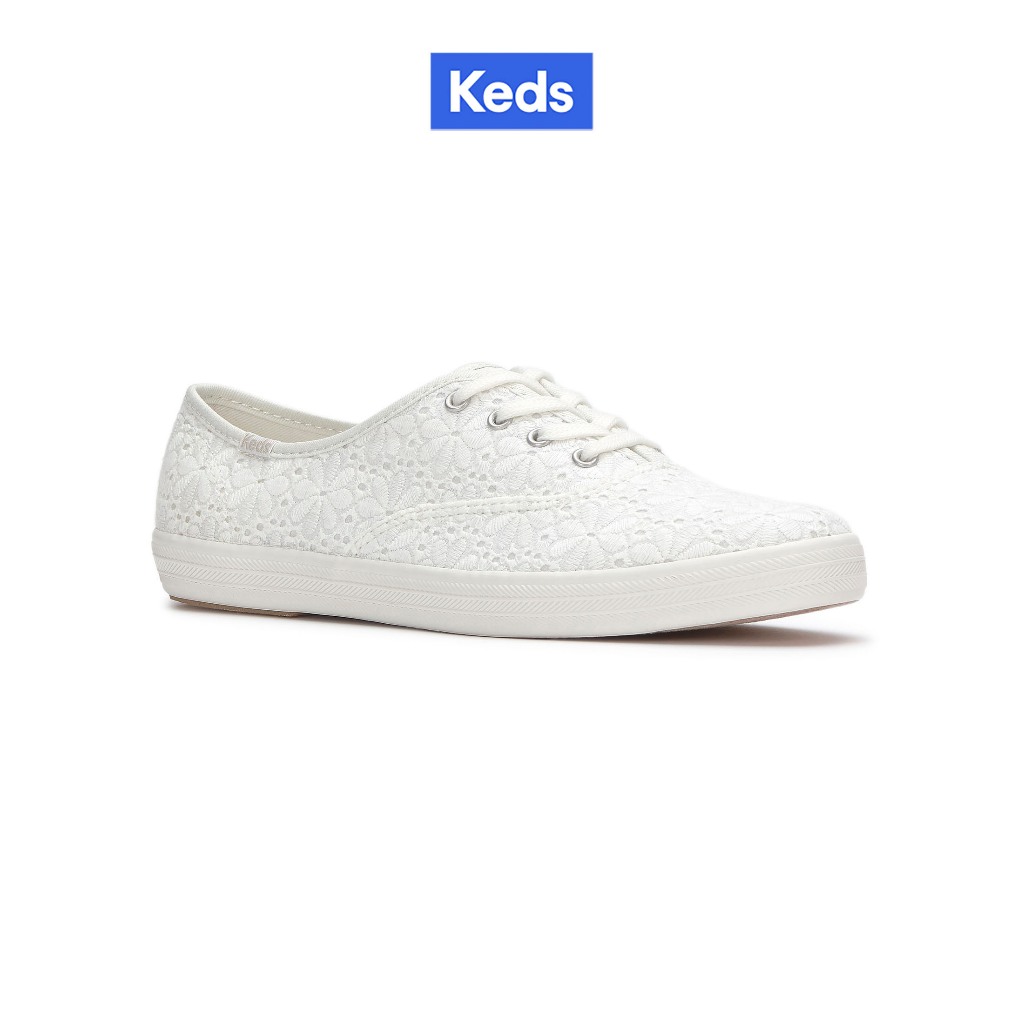 KEDS รองเท้าผ้าใบแบบผูกเชือก รุ่น CHAMPION FESTIVAL EYELET สีขาว ( KW-CHAMP-5B-110 )