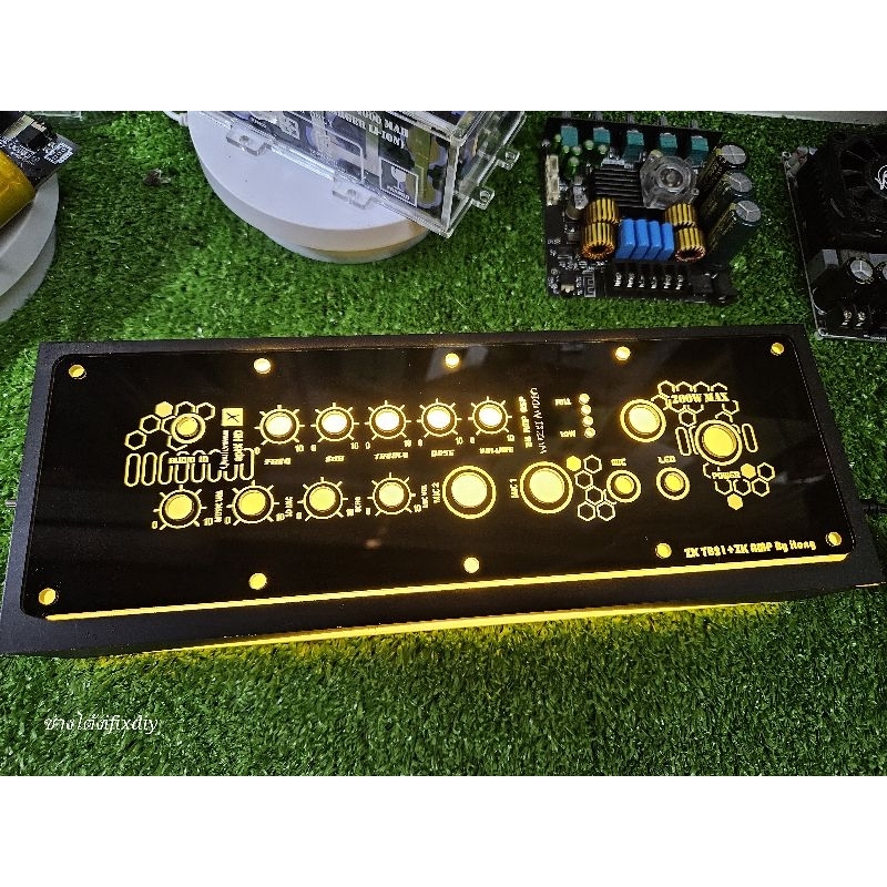 แผ่นเพลท TB21 TB21F ST21 บวกปรีไมค์ Zk-AMP  สีดำเงา ช่อง 25cm x 5.5cm