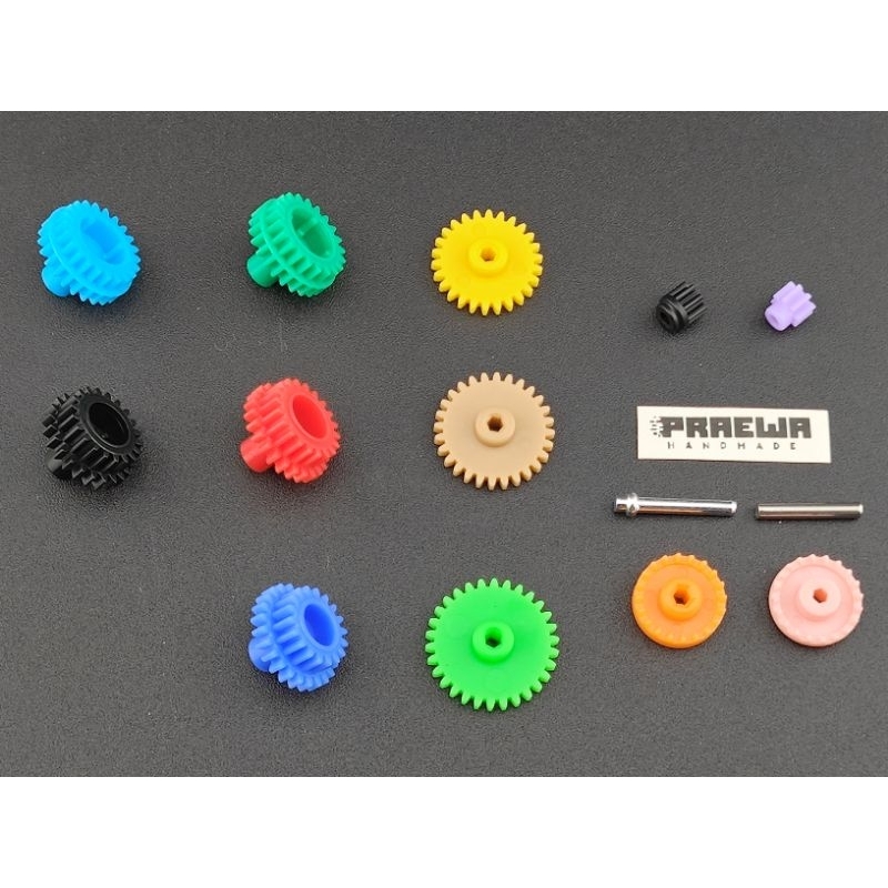 เฟือง Mini4WD มอเตอร์หน้า&หลัง (จำนวนฟันตรง) - Spur & Counter Gear kit for Mini4wd Front Motor and Rear Motor