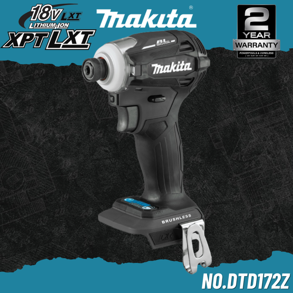 MAKITA สว่านไขควงกระแทกไร้สาย 18V BLACK EDITION No.DTD172ZB  (เฉพาะตัวเครื่อง)