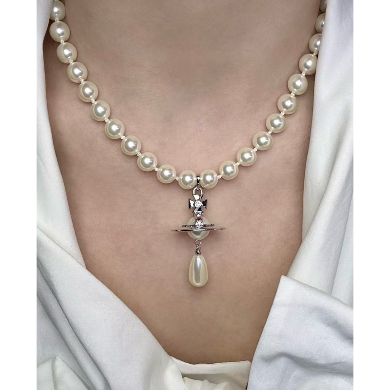 พร้อมส่ง ✨One row pearl drop choker ของแท้100% ราคา ถูกที่สุด ดีลบีเคเค แกลเลอรีภาพที่ 3