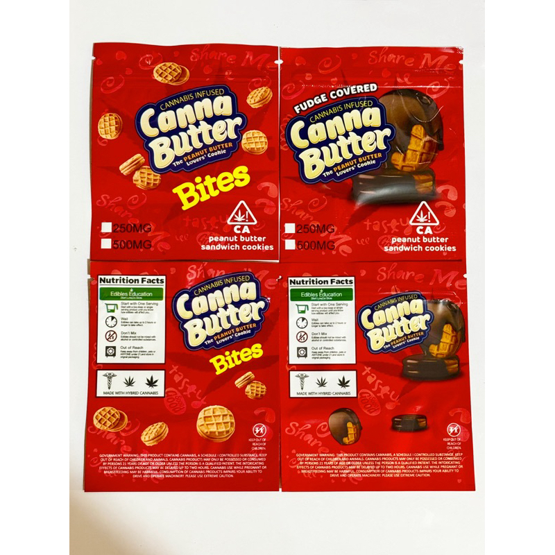 High Quality Mylar Zip Bag Cаnnа Butter Peanut Cookies Edibles Packaging Smell Proof Water Proof