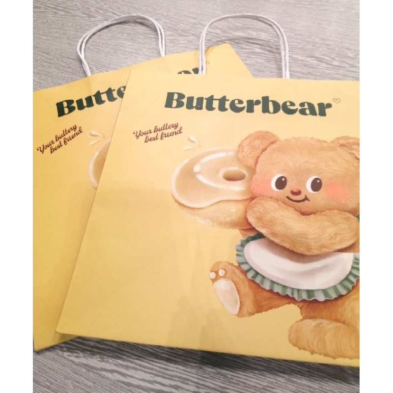 พร้อมส่ง ถุงกระดาษ​ butterbear ของใหม่ไม่ผ่านการใช้งาน​ใดๆ ใบใหญ่ หนา​ของแท้จากshop