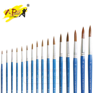 I-Paint พู่กันกลม ไอเพ้นท์ พู่กันสีน้ำ สีอะคริลิค Round Brush เบอร์ 1-12 จำนวน 1 ด้าม
