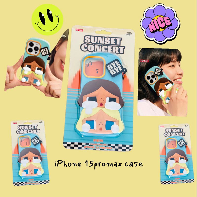 (ของแท้💯) ❤️Popmart Crybaby sunset concert iPhone Case 15promax สุดคิ้ว🌈🧸💖