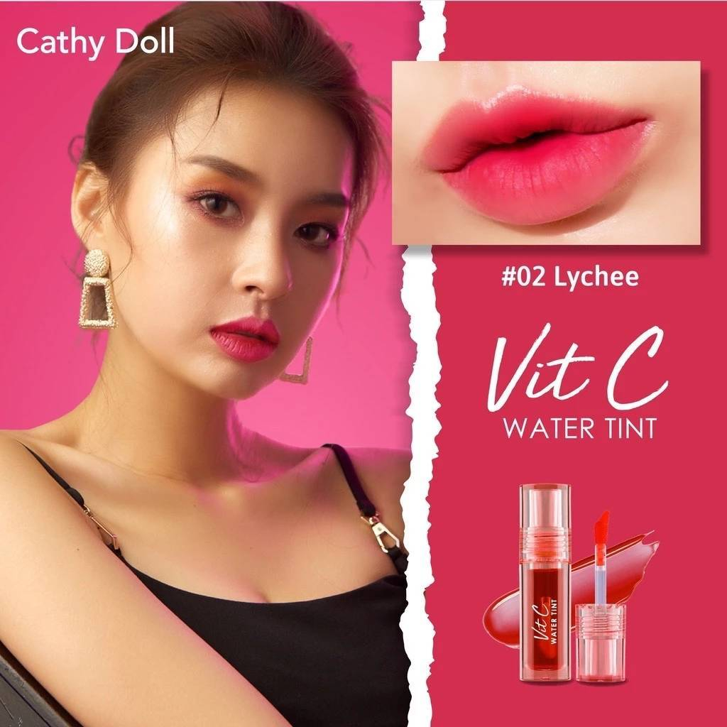Cathy doll Vit C ลิปทินท์น้ำแร่ สีปากชัด ติดทนยาว สีชัดจูบไม่หลุด เกลี่ยง่าย เบาสบาย - รูปที่ 2