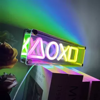 🎮 ไฟไอคอน Playstation โคมไฟนีออน อะคริลิค ไล่โทนสี สีสันสดใส สําหรับตกแต่งห้องเล่นเกม ไฟนีออนแต่งห้อง ไฟนีออน LED