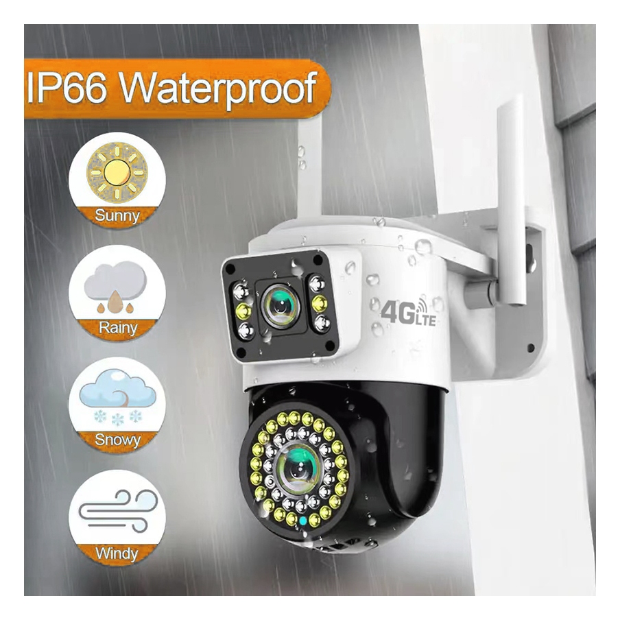 กล้องวงจรปิด sim 4G กล้องวงจรปิดใส่ซิม 4G 2เลนส์ cctv camera กล้องวงจรปิดดูผ่านมือถือ กันน้ำ ตรวจจับความเคลื่อนไหว พูดคุ - รูปที่ 3