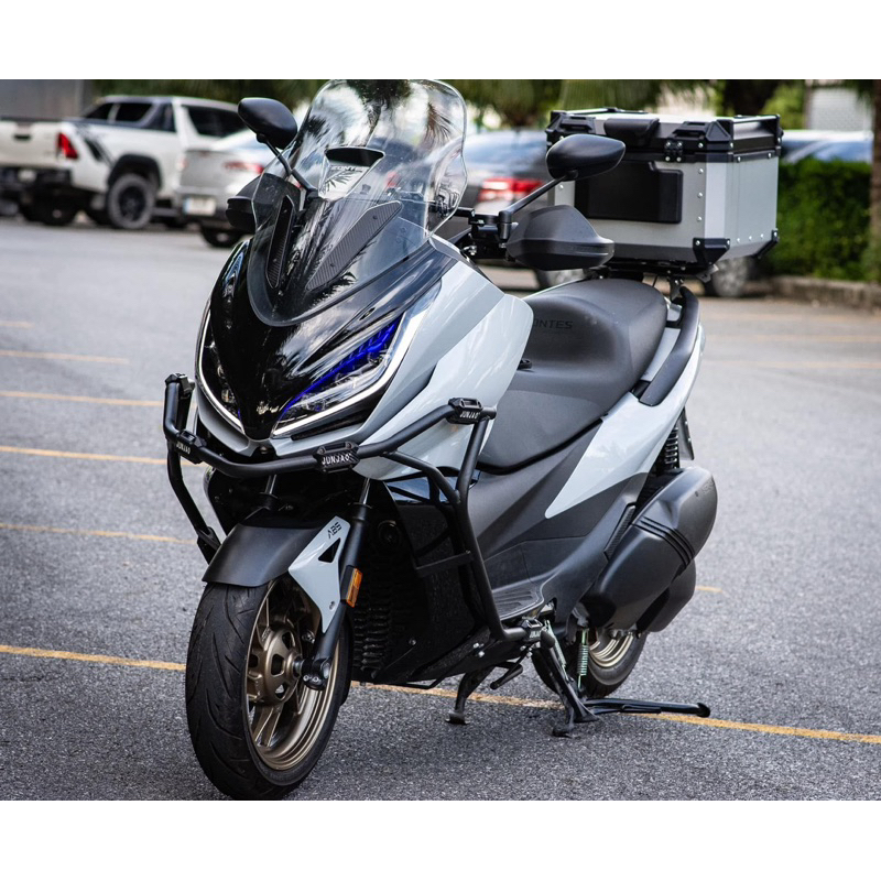 แร็คท้ายรวมกล่องมิเนียม zontes350E 57ลิตรมีซับใน พิงหลัง