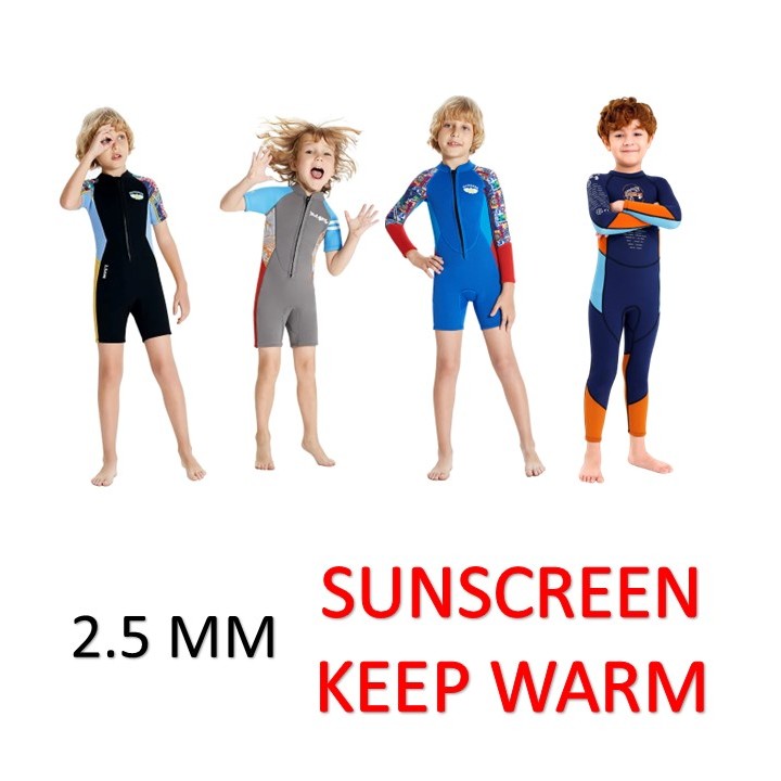ชุดว่ายน้ำเด็กผู้ชาย เก็บอุณหภูมิได้ ผ้าNeoprene ความหนา2.5mm.