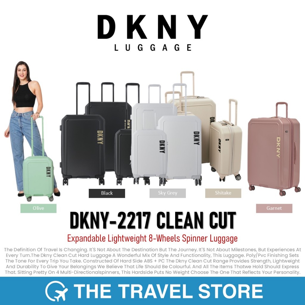 DKNY-2217 CLEAN CUT Zippered Hardside Luggage กระเป๋าเดินทางล้อลาก  รับประกันศูนย์ 3 ปีเต็ม*