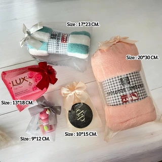 ถุงผ้าแก้วโปร่งใส พร้อมโบว์ติดถุง หลากสี ถุงผ้าหูรูด พร้อมส่ง (1แพ็ค/10ใบ)