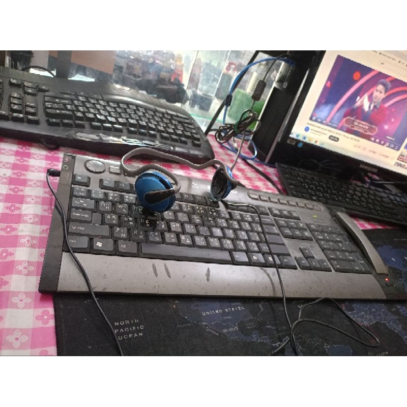 คีย์บอร์ด a4tech ip-talk มือสอง สภาพโชว ์มีตำหนิแป้นพิมพ์ใช้ไม่ได้บางปุ่มเน้นสะสมเน้นโชว์