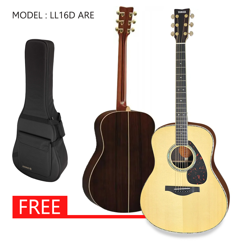 กีต้าร์โปร่งยามาฮารุ่น LL16D ARE (ดูรูปสินค้าอ่านข้อมูลก่อนซื้อนะค่ะ)ฟรีเคสกีต้าร์ มีรับประกันขณะขนส