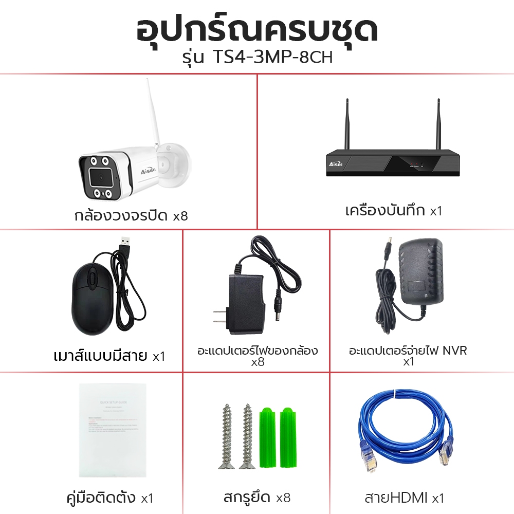 CORRINE. ชุดกล้องวงจรปิดไร้สาย FOFO KIT 8CH/4CH FHD 1080P CCTV WiFi/Wireless 5G KIT - 3.0 MP 3 ล้านพิกเซล APP ราคาพิเศษ