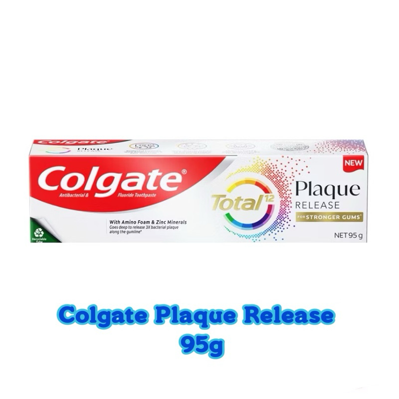 Colgate ยาสีฟัน คอลเกต โททอล พลัค รีลีส 95 กรัม Colgate Total Plaque Release 95g (Toothpaste)