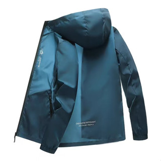 แจ็คเก็ตกันน้ำสไตล์ผู้ชาย กีฬากลางแจ้ง เดินป่า ระบายอากาศ มี…