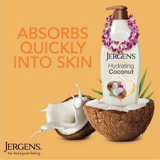 เจอร์เกนส์ ออยล์-อินฟิวส์ ไฮเดรติ้ง โคโคนัท 496 มล. JERGENS OIL-INFUSED HYDRATING COCONUT 24-HOUR MOISTURIZER 496 ML