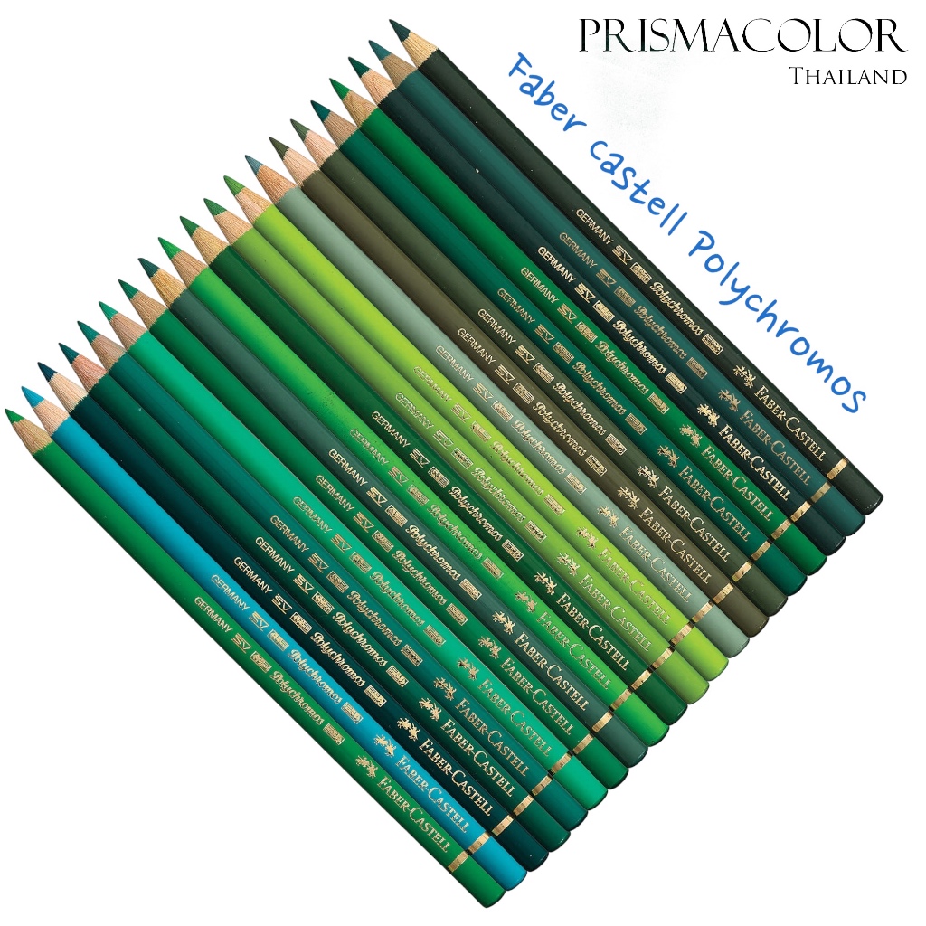 ดินสอสีไม้ กันน้ำ Faber-Castell Polychromos จำหน่ายแบบแยกแท่ง (กลุ่มสีเขียว)
