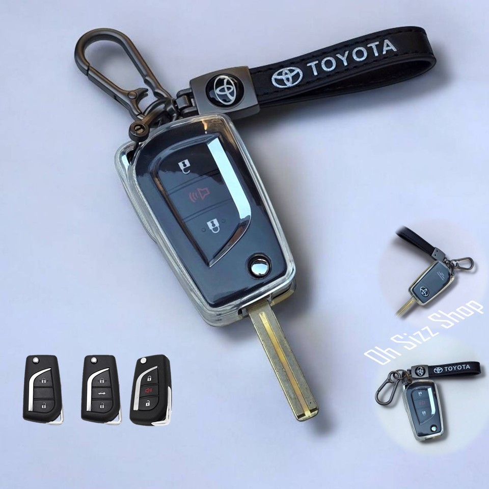 เคสรีโมท Fortuner Leader S Toyota Revo กุญแจพับข้าง เข้ารูป ส ปกป้องรีโมท (Ultra Thin See Through Transparent TPU Key Ca