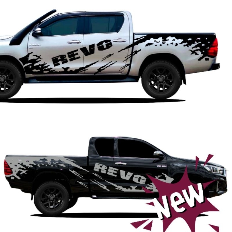 สติกเกอร์แต่งรถกระบะ Toyota revoสติกเกอร์ติดข้างประตู revoลายแต่งรถเท่ห์ๆตา